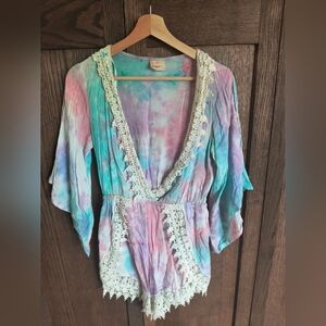 Tie-Dye Romper/ Swim Cover Up